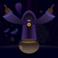 Evil liche with violet robe