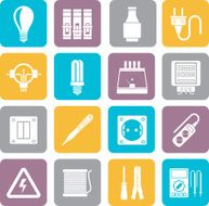 Silhouette Electrical devices and equipment icons