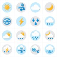 Flat Icons Weather Vector Illustration