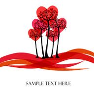 Beautiful vector tree with hearts N2
