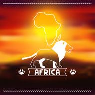 African ethnic background on evening savanna landscape N3