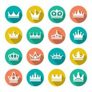 Set flat icons of crown