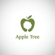 Apple tree abstract logo vector design template