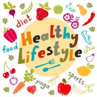 Healthy lifestyle icons set isolated