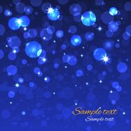 Blue background with bright shiny lights and stars