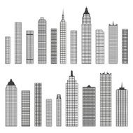 Set of vector flat building icons isolated on white background N2