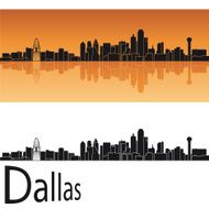 Dallas skyline in orange background
