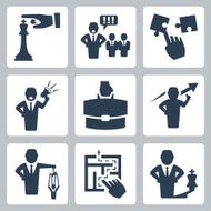 Manager and boss related vector icons set N2