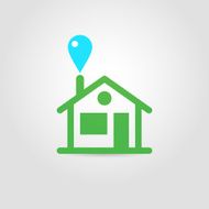 Eco house icon 01