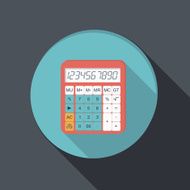flat icon with a shadow calculator
