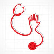 stethoscope make shape of hand N2