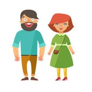 Vector fashion people Man and woman couple in flat design N2