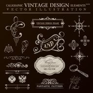 Calligraphic design elements vintage set Vector ornament frame