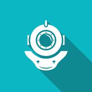 Retro diving helmet Vector illustration