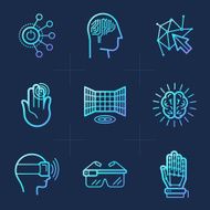 Vector set of icons in trendy linear style N3