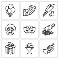 Event Agency icons set Vector Illustration