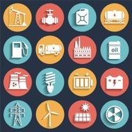Energy electricity power icon set N2
