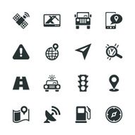 GPS Silhouette Icons N2