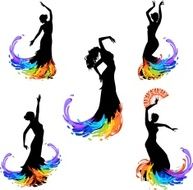 Five silhouettes of dancer N2