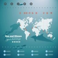 Web mobile interface template Travel and diving