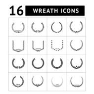 Laurel wreath and modern frames icon set