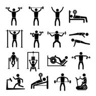 Workout training icons set N2