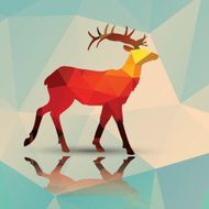 Geometric polygonal deer pattern design vector illustration