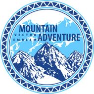 Vector mountains emblem on shield N2
