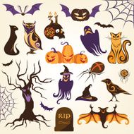 Set of halloween decorative elements N6