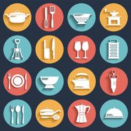 kitchen icons set with shadow N2