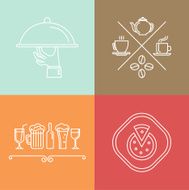 Vector linear catering icons