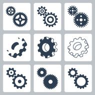 Vector gears cogwheeels icons set