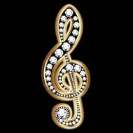 Musical notes in gold and diamonds