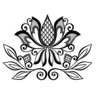 Beautiful Decorative Flower with Leaves N4