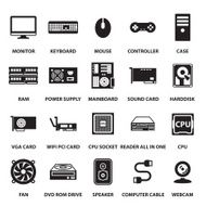 computer hardware icons set N2
