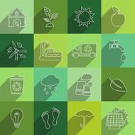 Ecology flat icons set N2