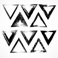 Vector set of grunge triangle brush strokes N2