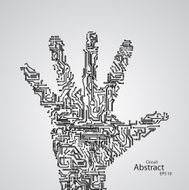 Circuit board shape of hand palm eps10 N4
