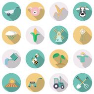 Agriculture and farming flat icons Vector illustration N2