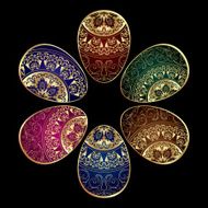 Background with colorful decorated easter eggs N3