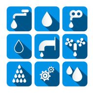 Vector Water Buttons - Symbols Icons Set
