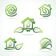 Set of eco home icons