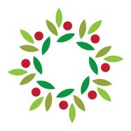 Green fruit leaves circle eco nature logo icon