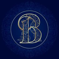 Vintage floral alphabet letter B