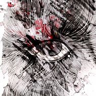 background for cover of dark music CD with fantastic eye