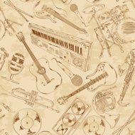 Seamless pattern of musical instruments N4
