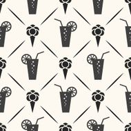 Seamless vector pattern of ice cream cocktail and line N2