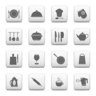 Web buttons kitchen and cooking icons