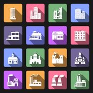 building flat icons set N2