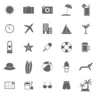 Summer icons on white background